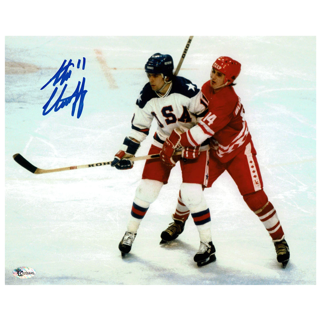 1980 U.S. Olympic Hockey Team Autographed (USA White #80) Deluxe