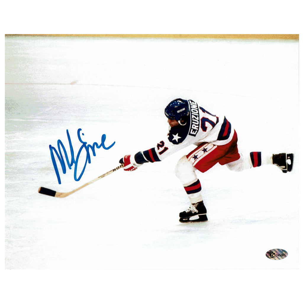 Mike Eruzione Autographed Team USA Olympic Jersey Blue (JSA) — RSA