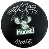 Marcus Foligno Autographed Fan HQ Exclusive SotaStick Art Moose! Puck w/ Moose Inscription (Numbered Edition)