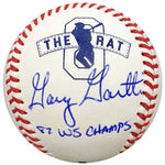 Gary Gaetti Autographed/Inscribed Fan HQ Exclusive Nickname "87 WS Champs" Baseball (Standard Number)