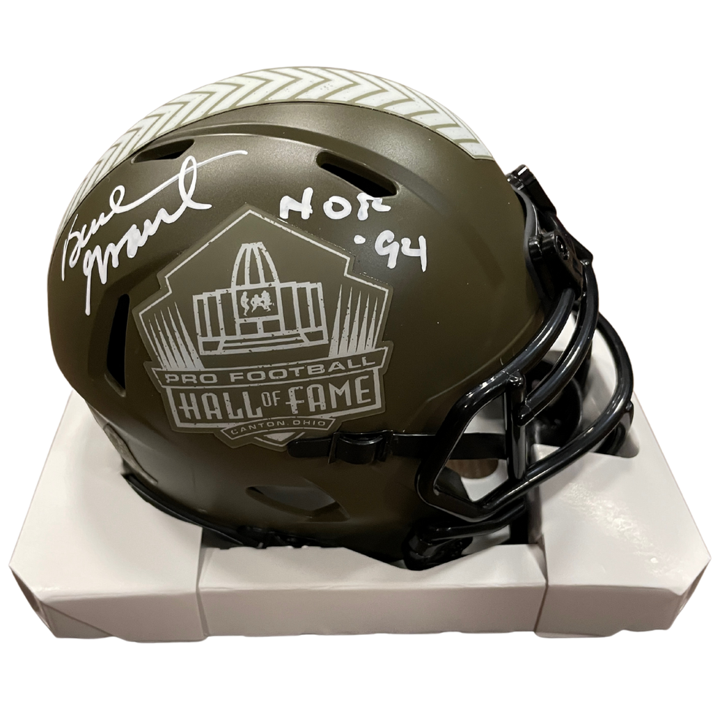Bud Grant Autographed Salute To Service Hall Of Fame Mini Helmet Autographs FanHQ   