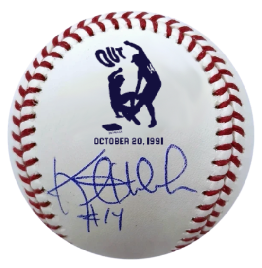 Kent Hrbek Signed and Inscribed Fan HQ Exclusive Memorable Moments "Slide" Baseball (Numbered Edition)