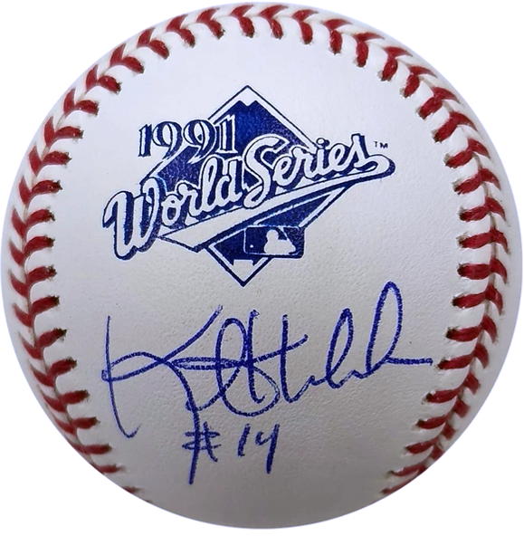 PRE-ORDER: Kent Hrbek Autographed Rawlings 1991 World Series Baseball Autographs Fan HQ Autograph Only  