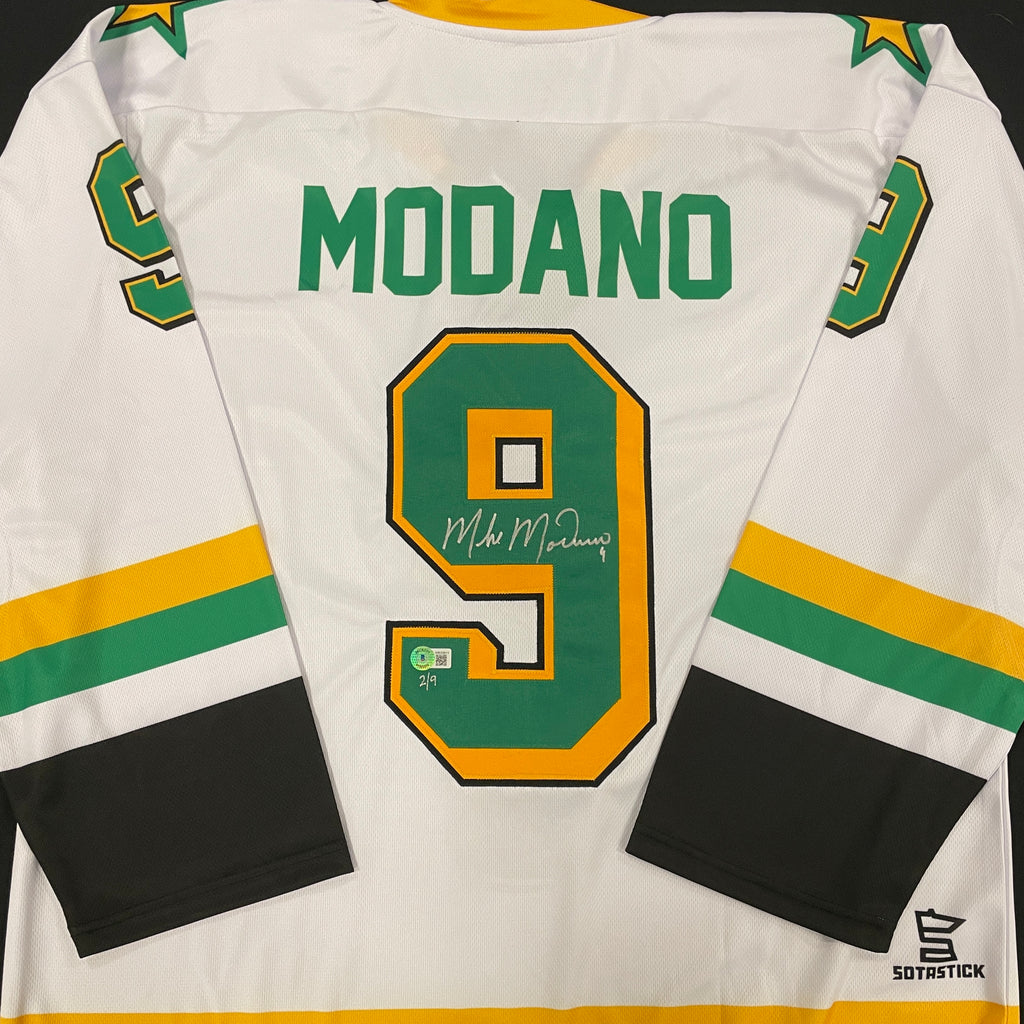 Mike Modano Autographed Fan HQ Exclusive SotaStick Art Little Mo Jersey (Numbered Edition) Autographs FanHQ Standard Number (2-8)  