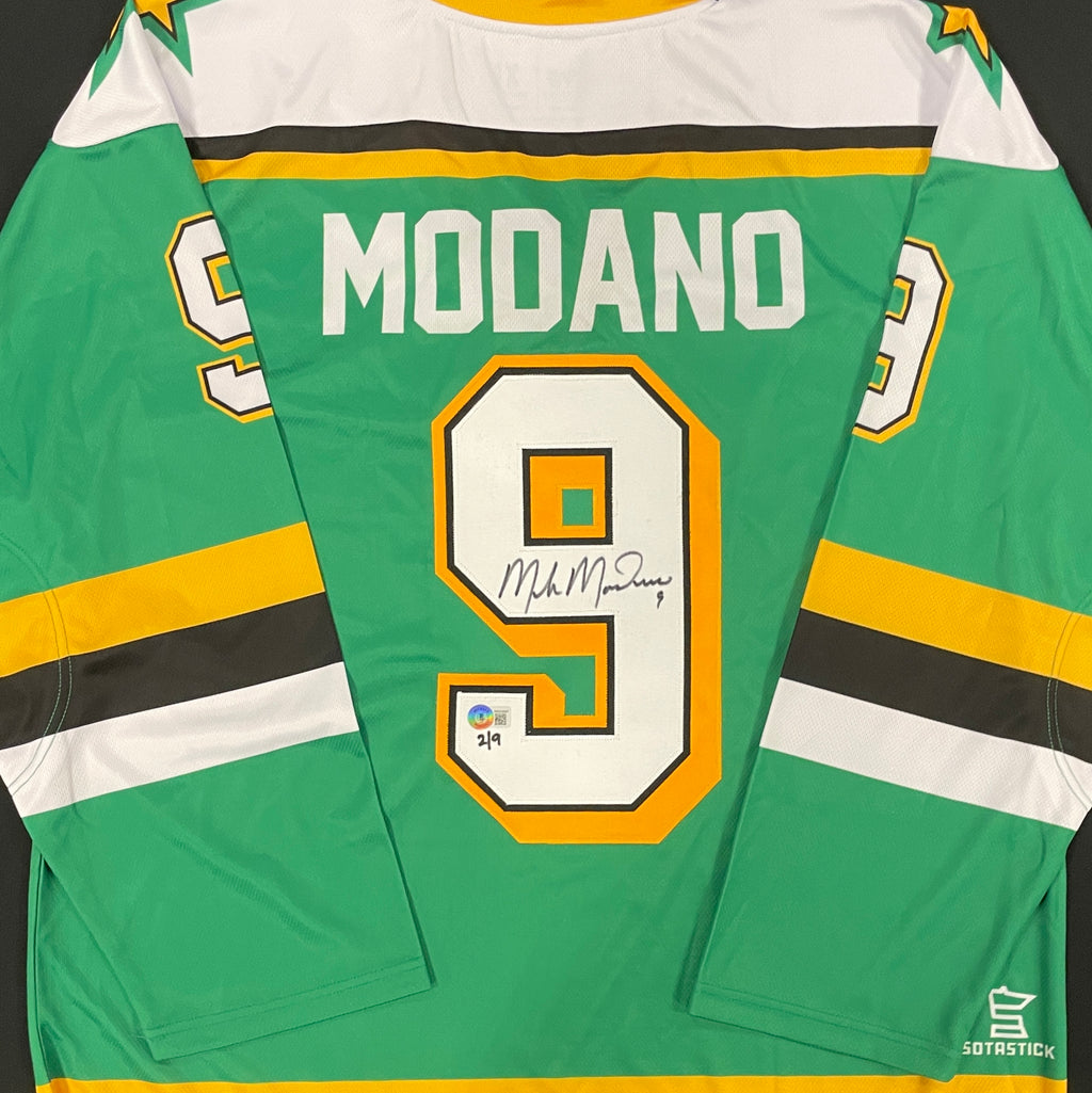 Mike Modano Autographed Fan HQ Exclusive SotaStick Art North State Jersey (Numbered Edition) Autographs FanHQ Standard Number (2-8)  