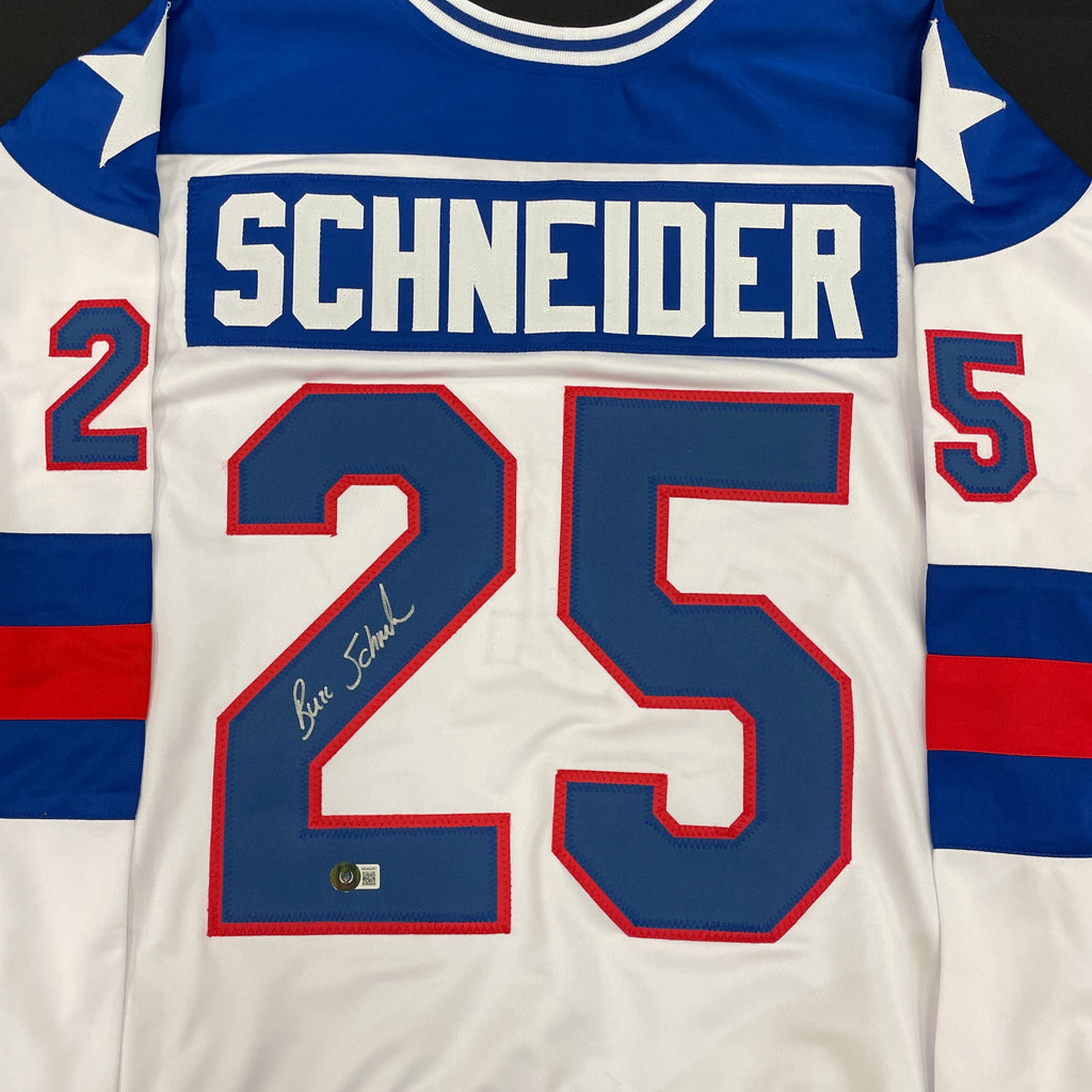 Buzz Schneider Autographed USA White Sewn Replica Jersey Autographs Fan HQ   