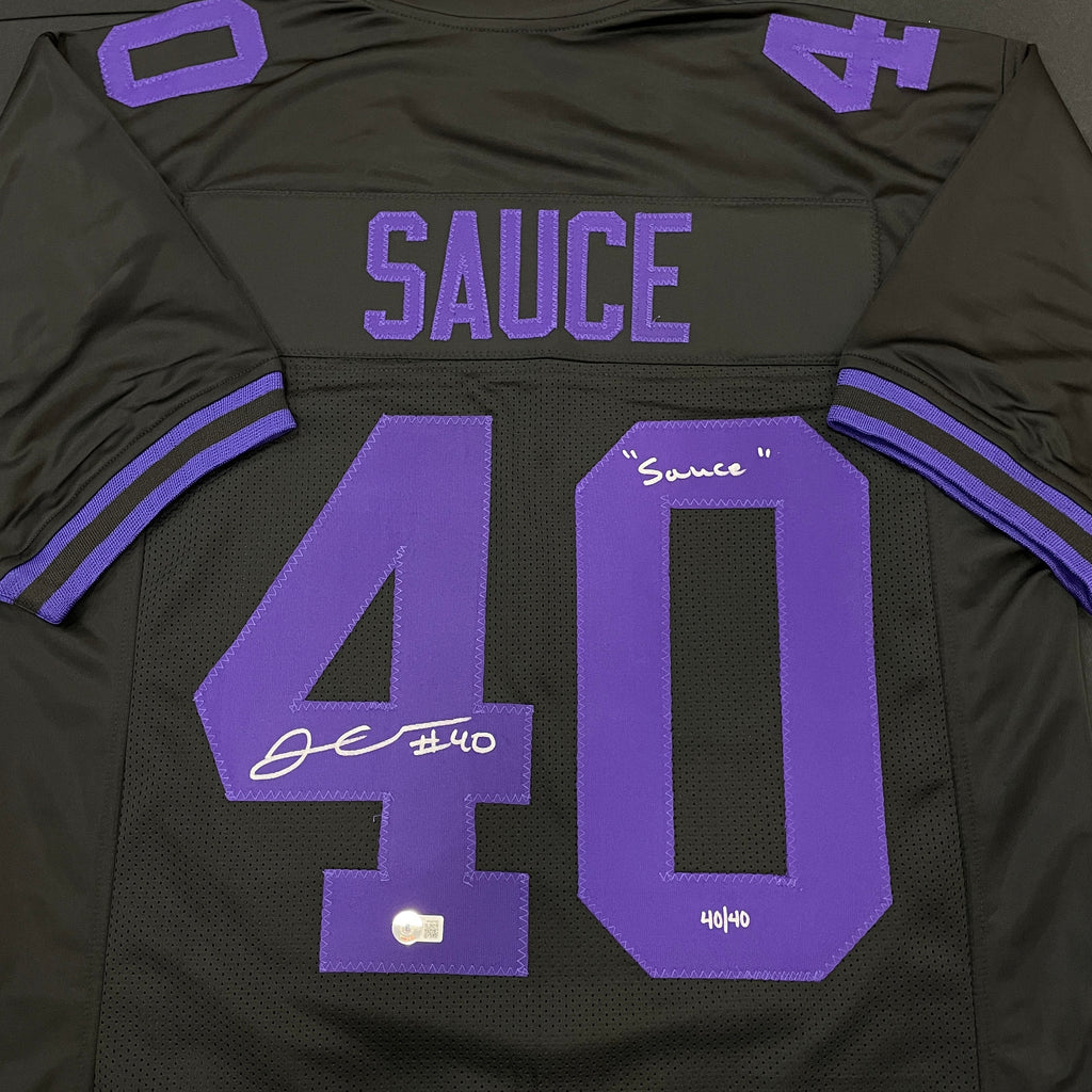 Jim Kleinsasser Autographed Fan HQ Exclusive Blackout Nickname Jersey w/ Sauce Inscription (Numbered Edition) Autographs FanHQ Number 40/40  