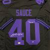 Jim Kleinsasser Autographed Fan HQ Exclusive Blackout Nickname Jersey w/ Sauce Inscription (Numbered Edition)