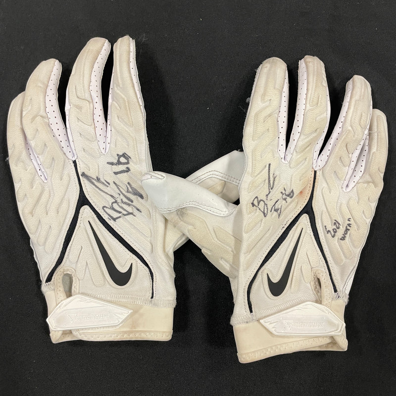 Brandon Zylstra Worn Gloves Autographs FanHQ White 3  