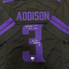 Jordan Addison Autographed Fan HQ Exclusive Blackout Jersey w/ 2023 1st Rd Pk Inscription (Numbered Edition)