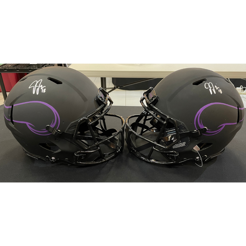 Justin Jefferson Autographed Vikings Eclipse Full-Size Authentic Helmet