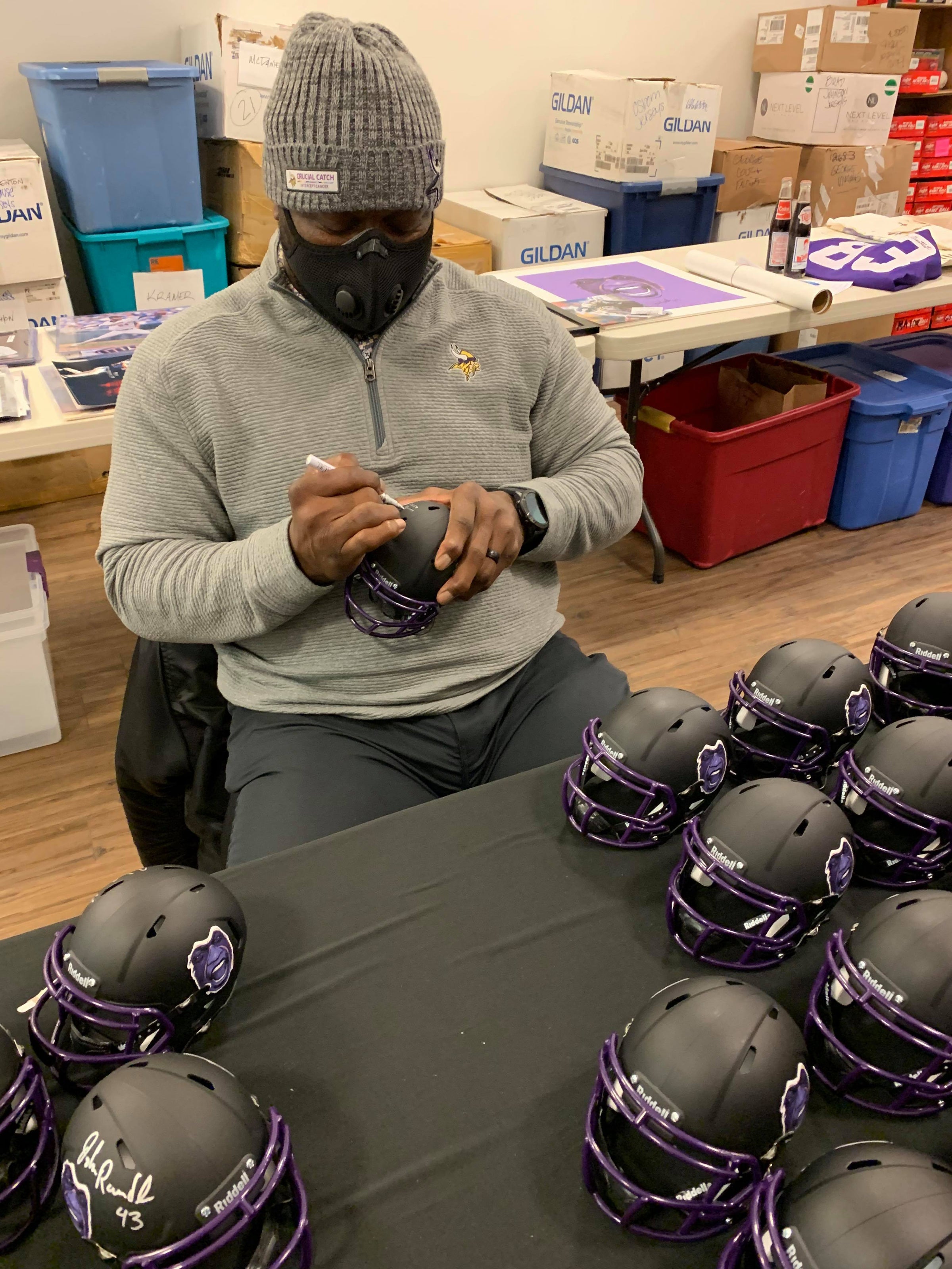 Vikings John Randle JSA Signed MINI Helmet