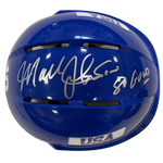 Mark Johnson Autographed Royal Blue Mini Helmet "80 Gold" (Standard Number)