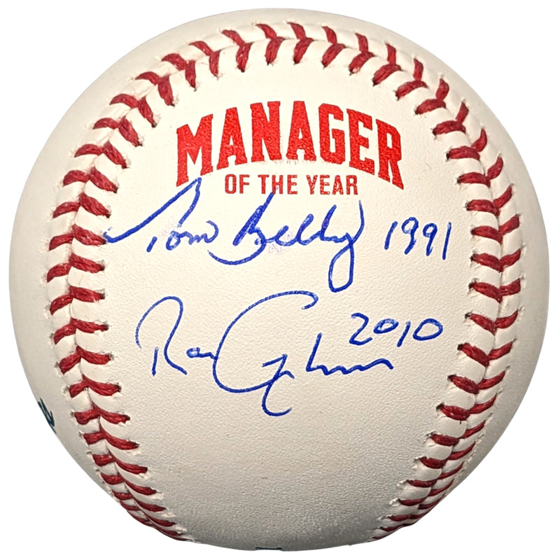 Tom Kelly and Ron Gardenhire Autographed Fan HQ Exclusive Manager Of The Year Baseball (Numbered Edition)