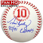 Tom Kelly Signed and Inscribed "87/91 Champs" Fan HQ Exclusive Number Retired Baseball Minnesota Twins (Number 1/10)