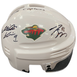 Mikko Koivu and Jared Spurgeon Autographed Minnesota Wild Mini Helmet w/ Wild Captains Inscription (Numbered Edition) Autographs FanHQ   