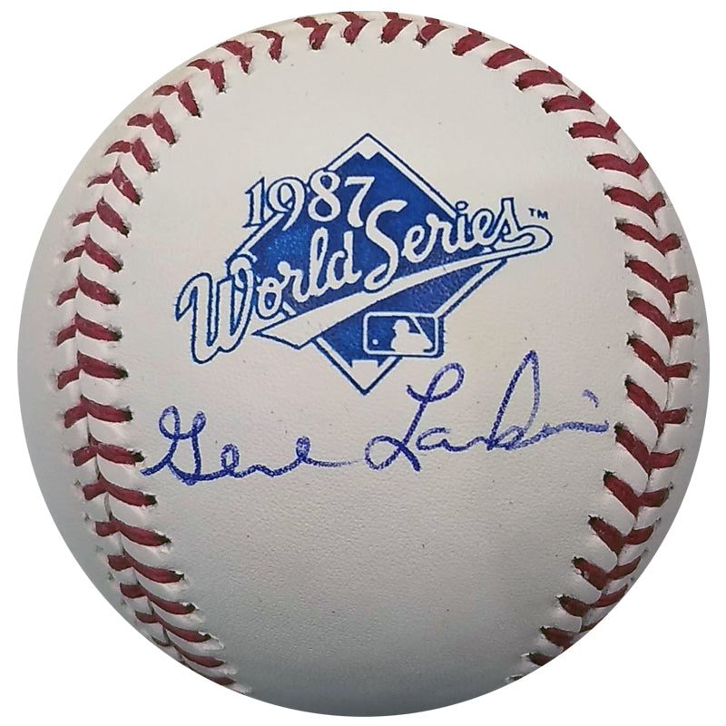 Gene Larkin Autographed 1987 World Series Baseball Minnesota Twins Autographs Fan HQ   