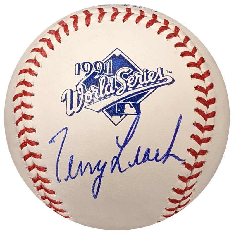 Terry Leach Autographed 1991 World Series Baseball Minnesota Twins