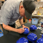 Mark Johnson Autographed Royal Blue Mini Helmet "Magic" (Standard Number)