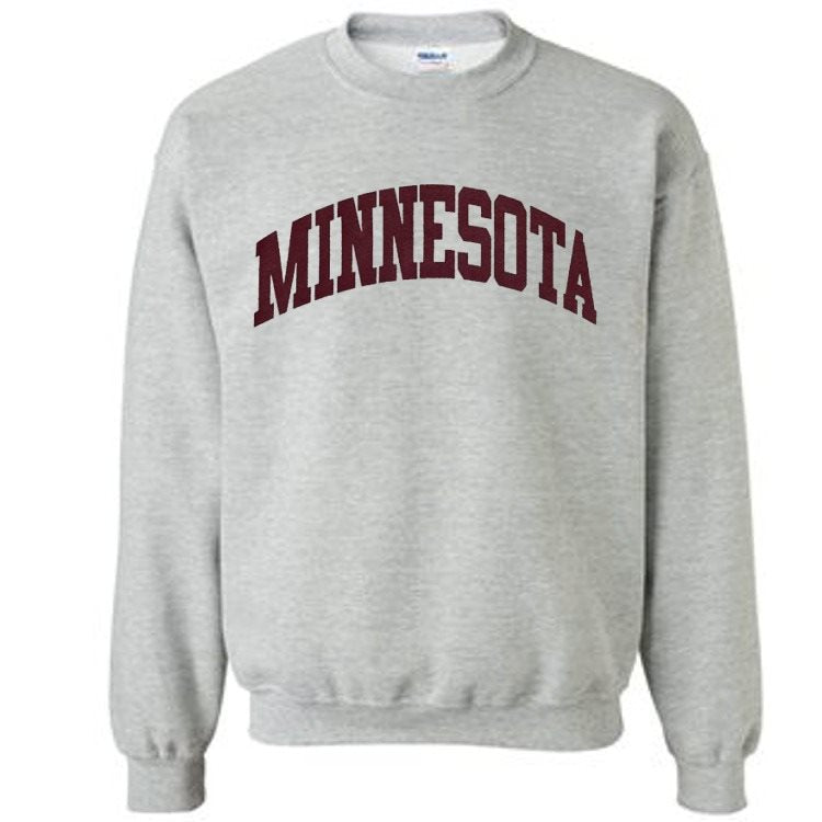 Minnesota Gray Pullover Crewneck Sweatshirts Fan HQ   