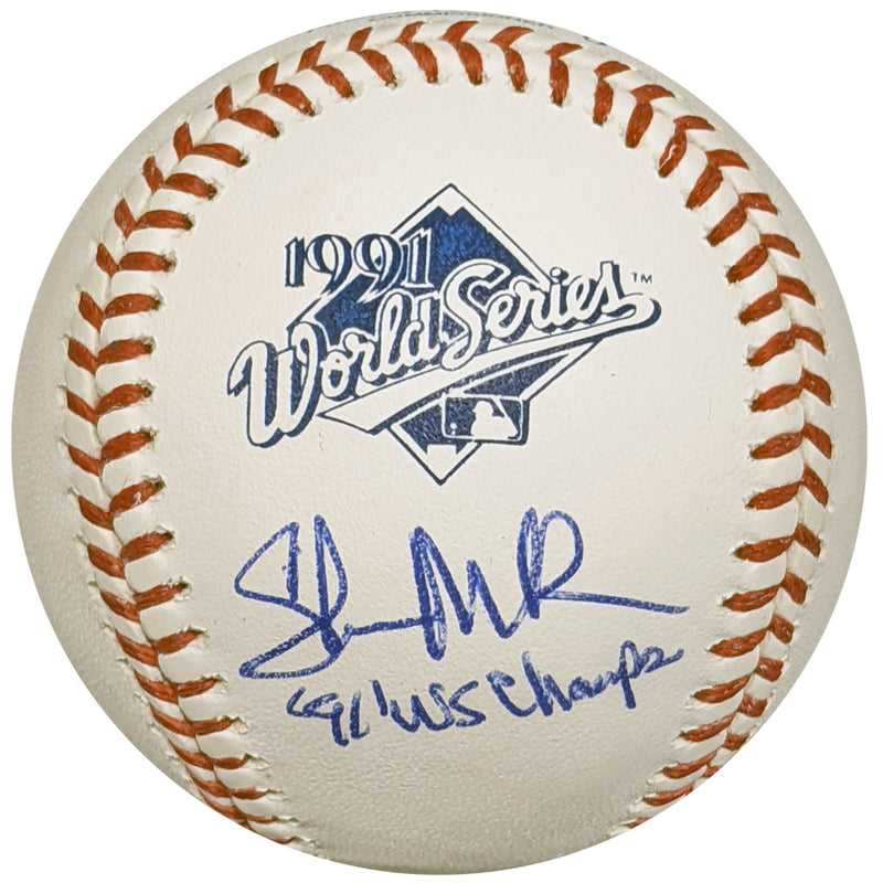 Shane Mack Autographed and Inscribed 1991 World Series Baseball Minnesota Twins