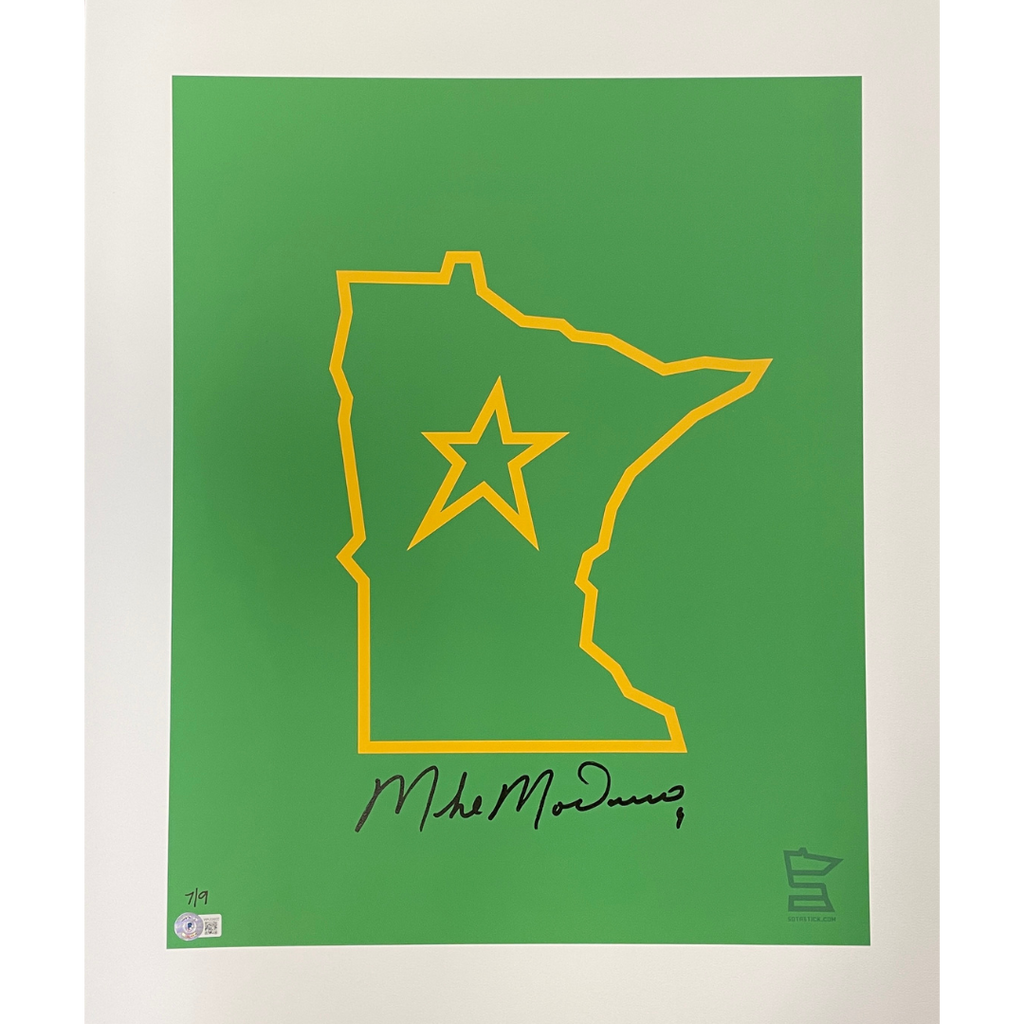 Mike Modano Autographed SotaStick 20x24 North State Print (Numbered Edition) Autographs FanHQ Standard Number (2-8)  