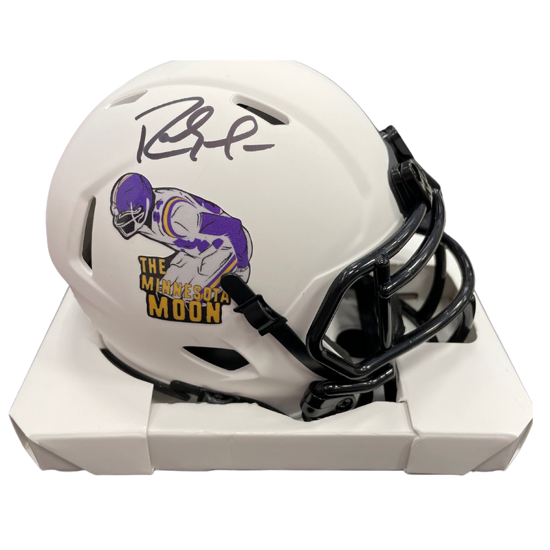 Randy Moss Autographed Custom SotaStick Art White Mini Helmet (Numbered Edition)