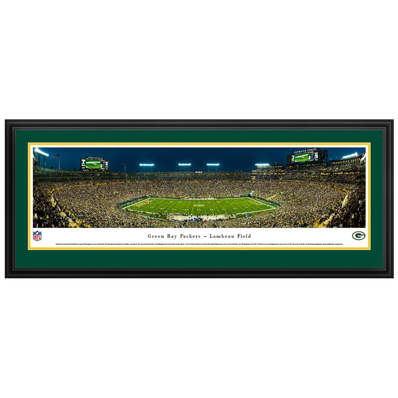 Green Bay Packers Lambeau Field Night Panoramic Picture (Shipped) Collectibles Blakeway Deluxe Frame  