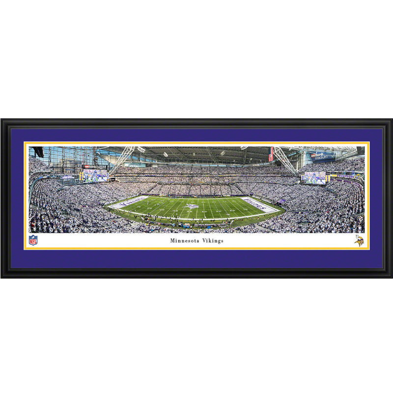 Minnesota Vikings Whiteout Panoramic Picture (Shipped) Collectibles Blakeway Deluxe Frame  