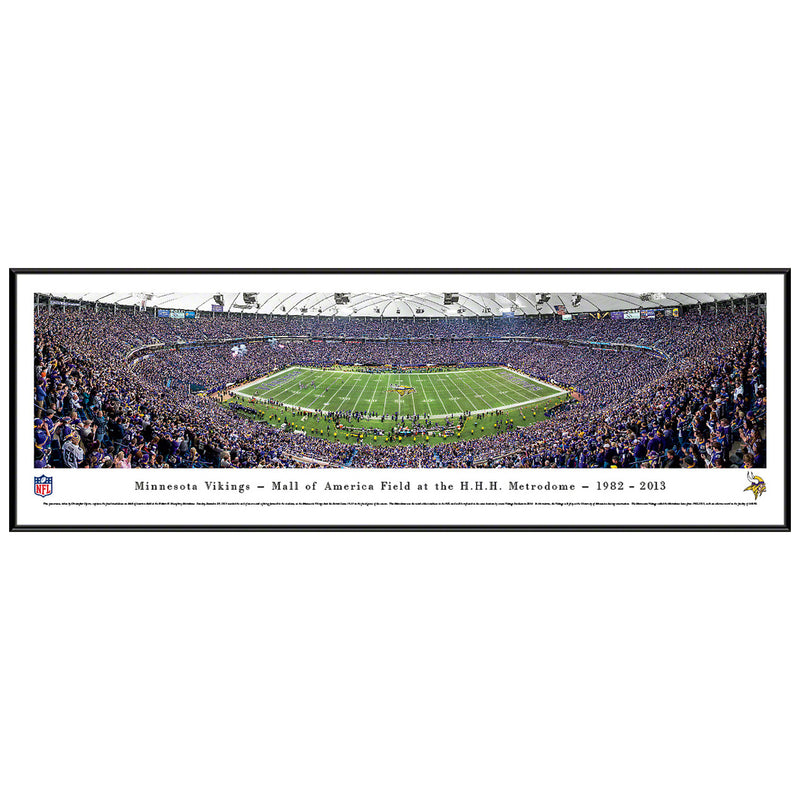 Minnesota Vikings Metrodome Final Game Panoramic Picture (Shipped) Collectibles Blakeway Basic Frame  