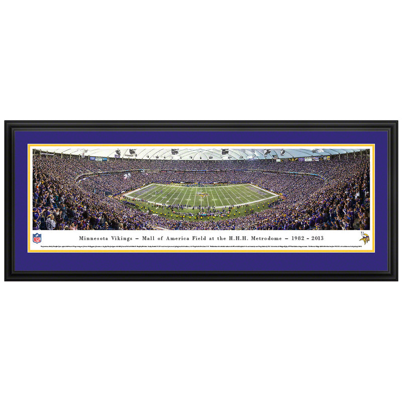Minnesota Vikings Metrodome Final Game Panoramic Picture (Shipped) Collectibles Blakeway Deluxe Frame  