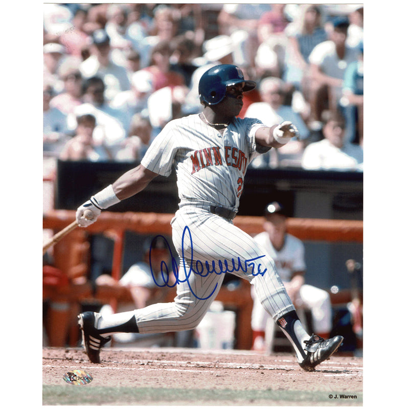 Al Newman Autographed Minnesota Twins 8x10 Photo Swinging