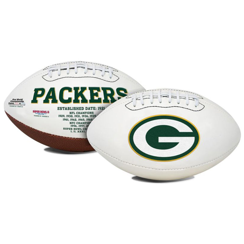 Green Bay Packers Logo White Panel Full Size Football