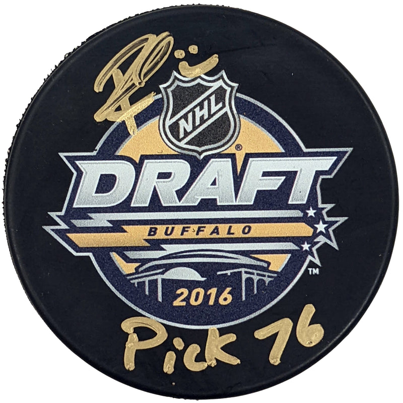 Rem Pitlick Autographed & Inscribed 2016 NHL Draft Puck #16/16