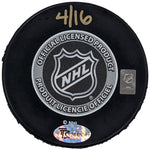 Rem Pitlick Autographed & Inscribed 2016 NHL Draft Puck (Standard Number)