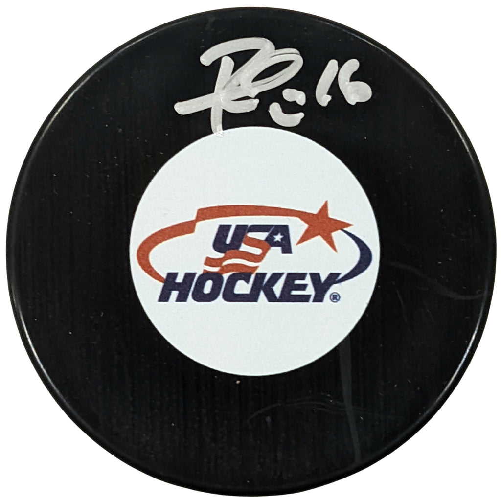 Rem Pitlick Autographed USA Hockey Logo Puck Autographs FanHQ   