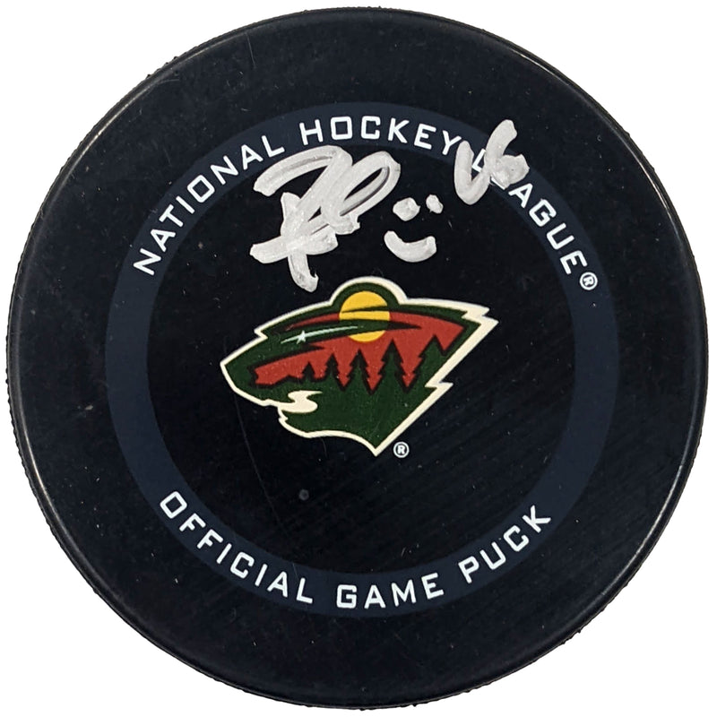 Rem Pitlick Autographed Minnesota Wild Official Game Puck