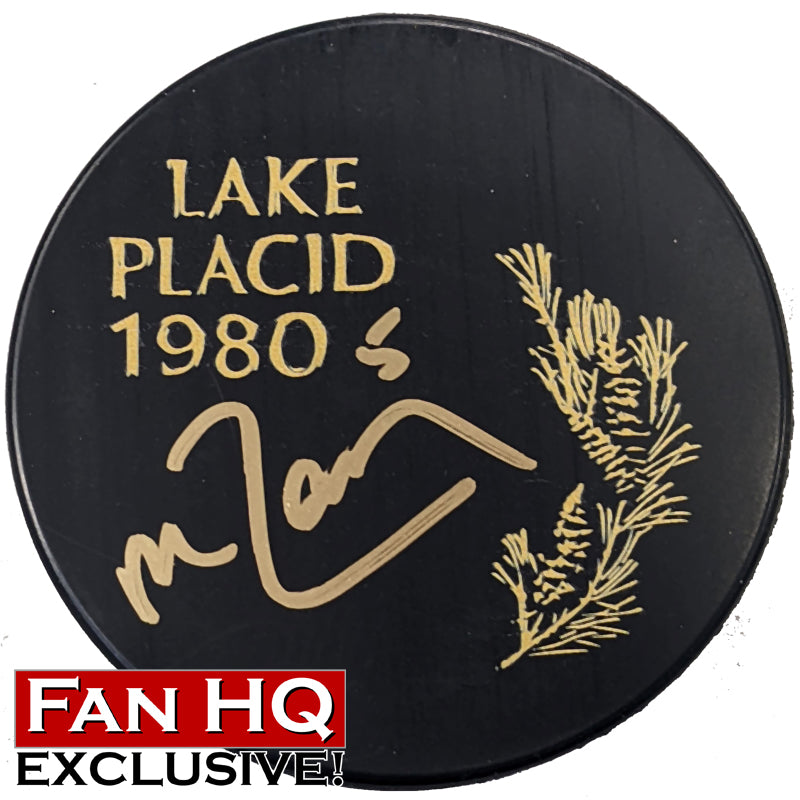 Mike Ramsey Autographed Fan HQ Exclusive 1980 Lake Placid Puck Autographs FanHQ   