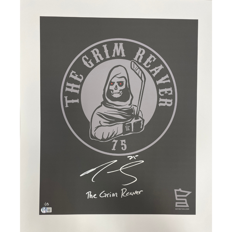 Ryan Reaves Autographed SotaStick Art 20x24 Print (Numbered Edition)