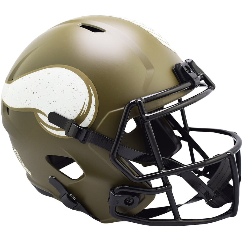 Minnesota Vikings Unsigned Riddell Salute To Service Full Size Speed Replica Helmet