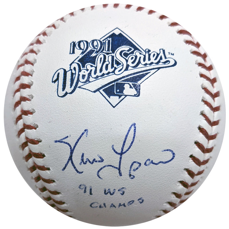 Kevin Tapani Autographed 1991 World Series Baseball w/ WS Champs Inscription Minnesota Twins Autographs Fan HQ   