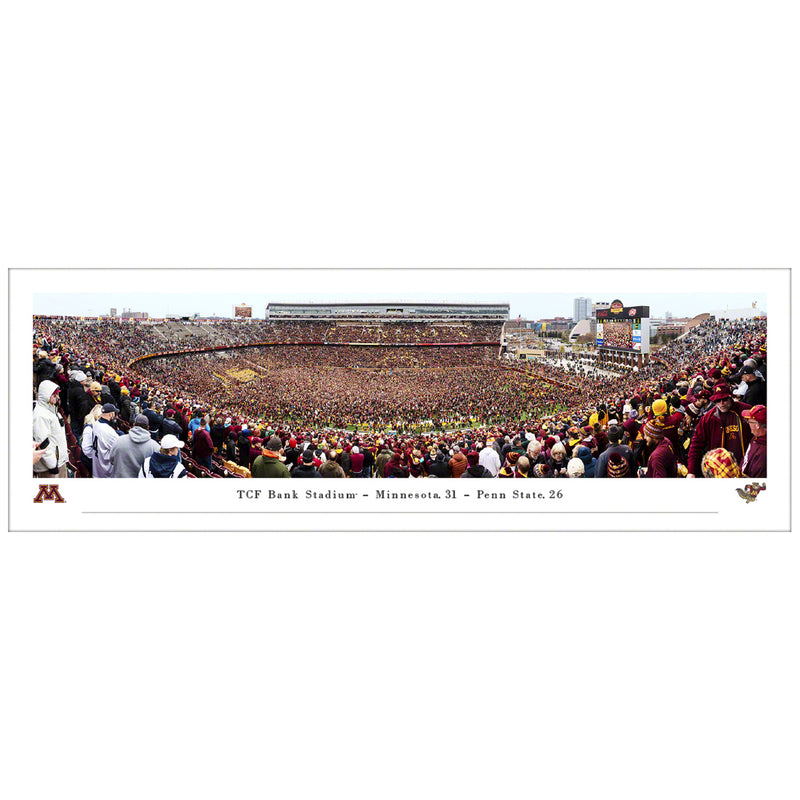 Minnesota Golden Gophers TCF Bank Stadium Storming the Field Panoramic Picture (Shipped)