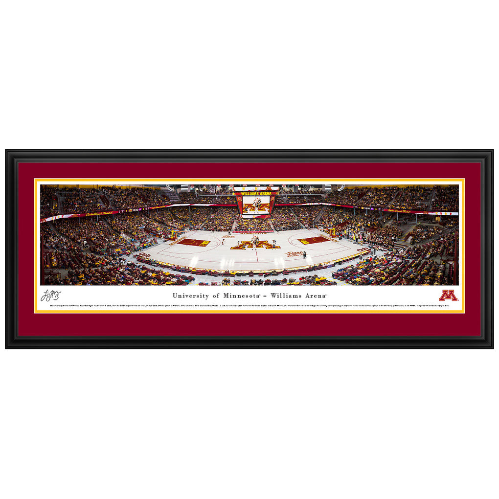 Minnesota Golden Gophers Women's Basketball Williams Arena Panoramic Picture (Shipped) Collectibles Blakeway Deluxe Frame  