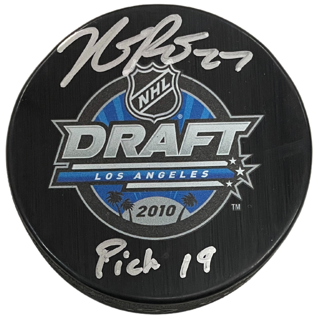 Nick Bjugstad Signed and Inscribed 2010 NHL Draft Puck Minnesota Wild (Number 19/19) Autographs FanHQ   