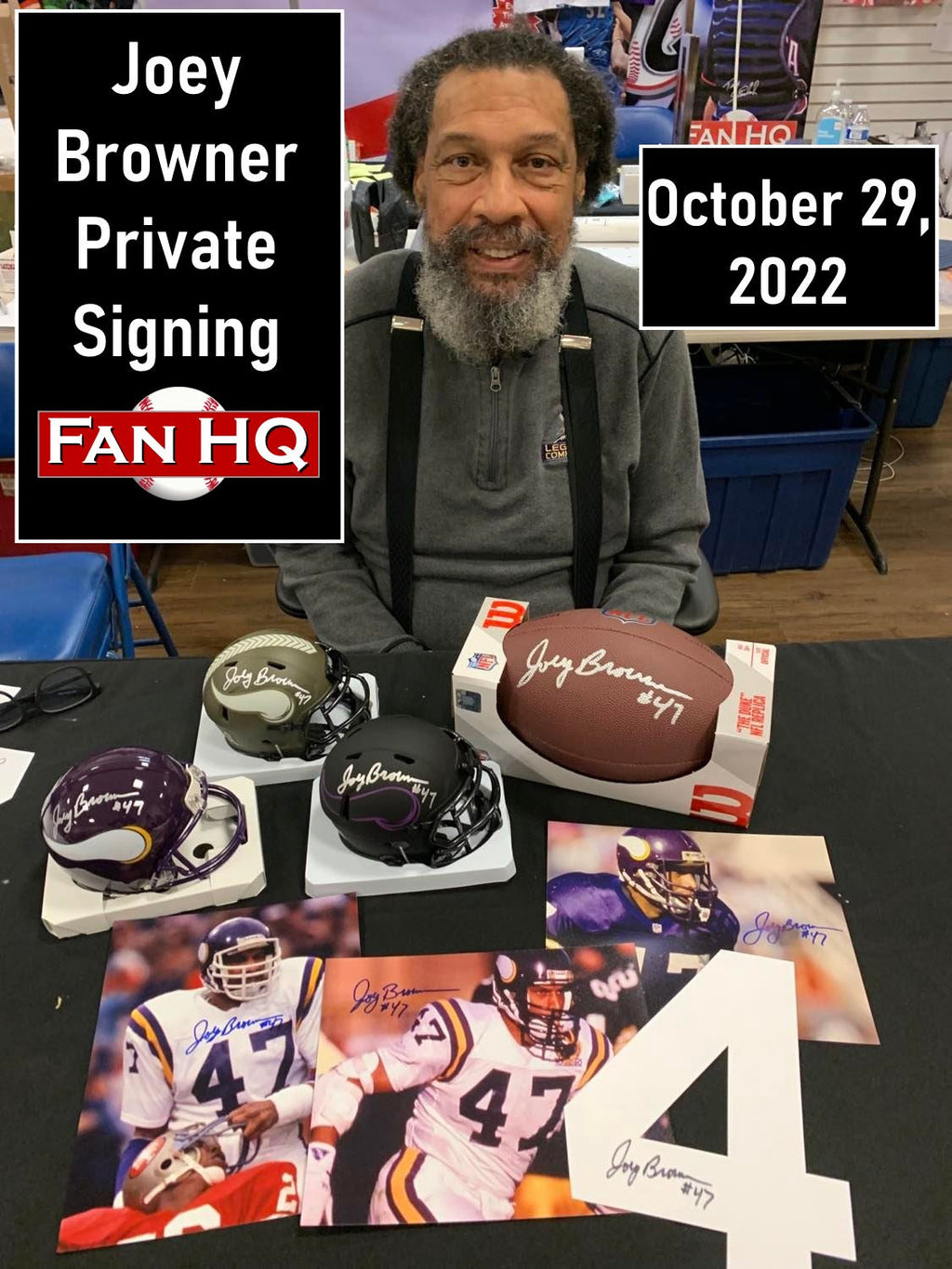 Joey Browner Autographed Minnesota Vikings 8x10 Photo Purple Jersey