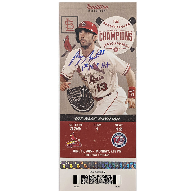Byron Buxton Autographed & Inscribed 1st MLB Hit Full Ticket