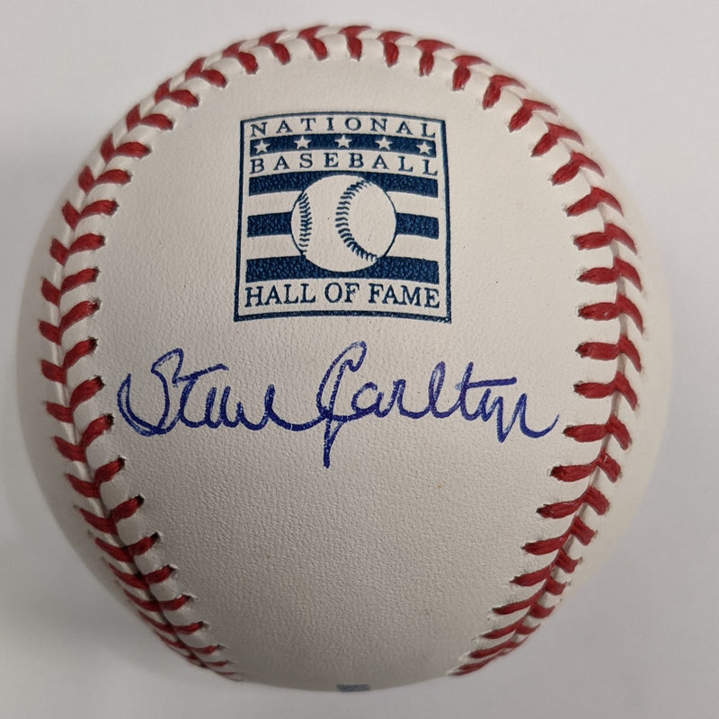 Steve Carlton Autographed Rawlings Hall of Fame OMLB Baseball JSA COA