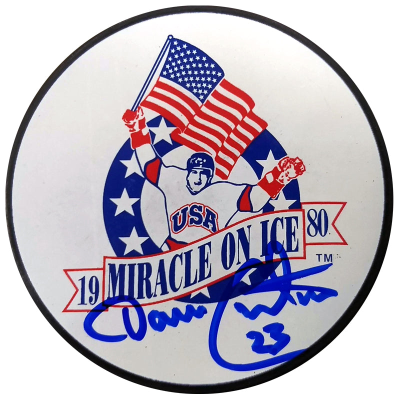 Dave Christian Autographed Miracle On Ice Logo Puck