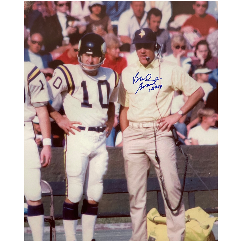 Bud Grant Signed and Inscribed 16x20 Photo (Blue Autograph)