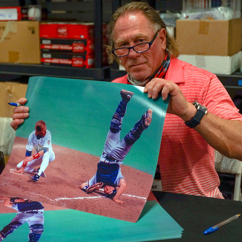 Dan Gladden Autographed Minnesota Twins 8x10 Photo Batting